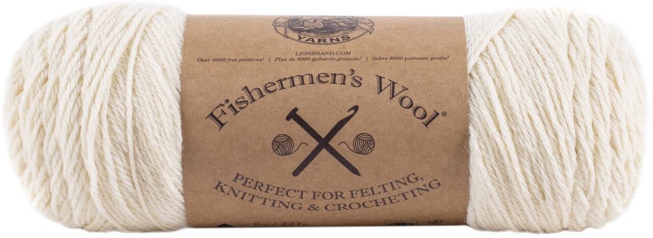 (3 Pack) Lion Brand Fishermen&#x27;s Wool Yarn - Natural